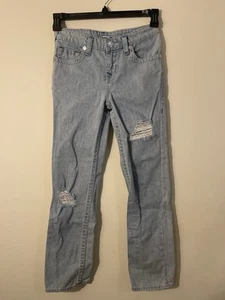 True Religion Straight S.E Jeans Boys Size 12 Adjustable Waist Color Light Blue - Picture 1 of 9