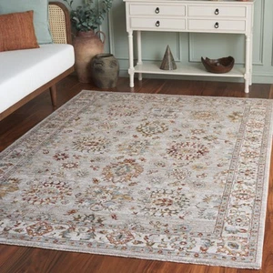 Hamilton Collection Area Rug - 5'3" x 7'6", Grey & Rust, Traditional Oriental... - Picture 1 of 4