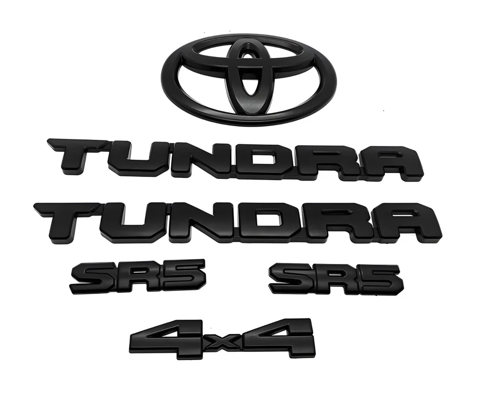 Juego de 6 piezas emblemas superpuestos negro mate apto para Toyota Tundra 2022-2025 SR5 4X4 Foto 1 de 4