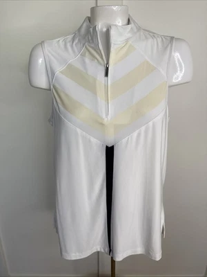 Топ без рукавов для гольфа Jamie Sadock размер L 1/4 на молнии белый бежевый смесь полиэстера - Изображение 1 из 4