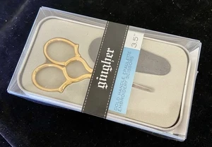 Gingher 3 1/2 Inch Gold-Plated Handle Epaulette Embroidery Scissors Original Box - Picture 1 of 4
