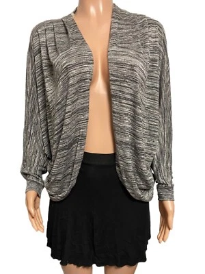 Y2K Sexy Charcoal Heather Casual Coocoon Sweater ruched Cape Jacket Top Tresics - Image 1 of 4