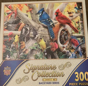 Master Pieces Signature Collection Backyard Birds 300 Pcs Puzzle.Birdwatcher. - Picture 1 of 2
