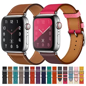 Strap For Apple Watch Band Genuine Leather Hermes Ultra 9 8 7 38 42 44 45 49 mm - Picture 1 of 36