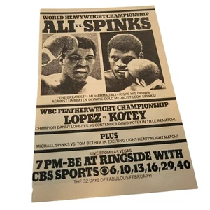 Vtg 1978 Muhammed ALI vs Leon SPINKS World Heavyweight Championship Print AD TV - Picture 1 of 7