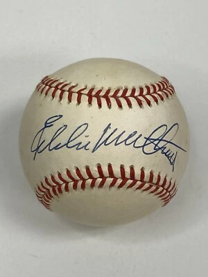 EDDIE MATHEWS signed auto Official National League ONL Baseball HOF Braves JSA - Image 1 of 2
