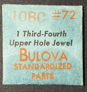 Bulova #72 Third-Fourth Upper Hole Jewel 10BC Wristwatch Parts Watch Repairs - Picture 1 of 1