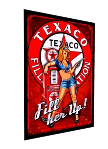 TEXACO GAS STATION STICKER SIGN SEXY WOMAN GASOLINE STATION FILLING STATION - Picture 1 of 5