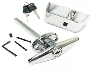 4 Sets 6" Chrom T Griff Türschloss Ersatz-Schuppen, Tor GANZES SET - Bild 1 von 3