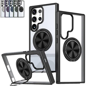 Magnetic Case For Samsung S24 Ultra S23 Plus S22 S21 Shockproof Ring Stand Cover - Picture 1 of 17