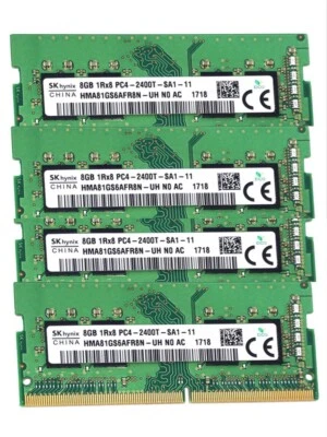 Hynix 32GB (4X8GB) DDR4 2400MHz PC4-19200 Laptop SODIMM Memory Ram HMA81GS6AFR8N - Image 1 of 4