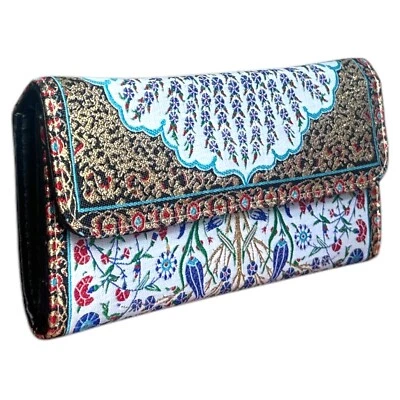 Cartera tapiz boho blanca | Bolso sin asas vegano plegable floral | Regalo para ella | NUEVO Foto 1 de 4