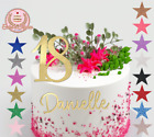 Customised Cake Topper Name and Number Glitter / Mirror Charm Decoration