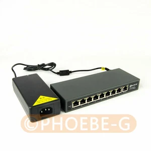 DSLRKIT 120watt 9 Port 8 PoE Switch 802.3af 802.3at Power Over Ethernet PSE18AT - Picture 1 of 12