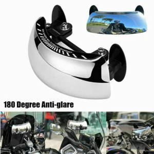 Universal Motorcycle Windshield Rearview Blind Spot Mirror 180° Wide Angle AS - Picture 1 of 10