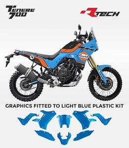 Yamaha TENERE T 700 2019 - 2025 GRÁFICOS MONTADOS EN KIT DE PLÁSTICO Rtech Blue Gulf - Imagen 1 de 2