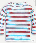 J Crew Three-quarter-sleeve slub cotton T-shirt in stripe Size M Tee