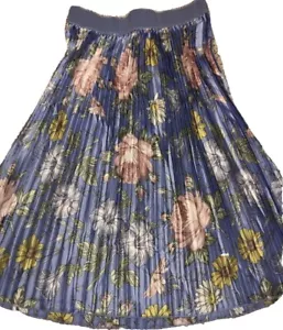 Neu mit Etikett LuLaRoe Large blau rosa weiß Blumen Sonnenblumen Jill Akkordeon Rock - Bild 1 von 10