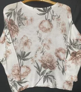Luisa Ricci Y2K Top Small Floral Paint Brush Art Stroke Sweater Art Italy Made - Picture 1 of 12