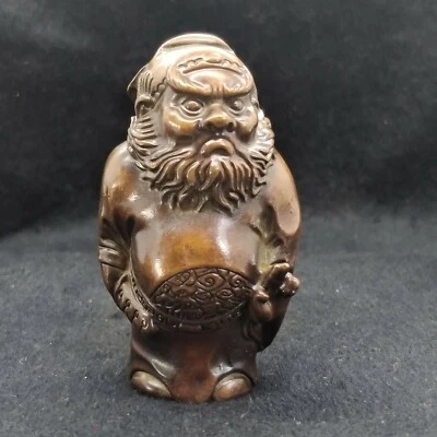 Antiguo adorno chino de estatua de ángel de bronce Zhong Kui té mascota Foto 1 de 4