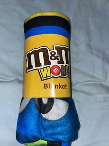 M&M World fleece blanket blue green yellow brown red orange brown 50" x 60" nwt - Picture 1 of 3