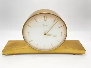 DIEHL ELECTRO UHR KAMINUHR TISCHUHR IM MASSIVEN MESSINGGEHÄUSE 50ER JAHRE - Bild 1 von 6
