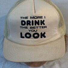 THE MORE I DRINK THE BETTER YOU LOOK trucker-style blue adjustable cap / hat