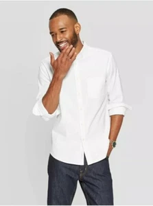 Goodfellow & Co Big & Tall Langarm Button Down weißes Herrenhemd Größe 2XBT - Bild 1 von 5