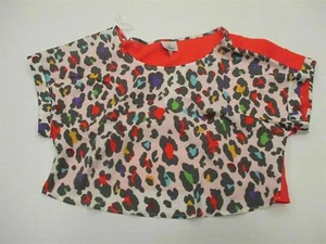 new HOT & DELICIOUS T3632 Women's Size M Fashion Animal Print Cropped Blouse Top - Picture 1 of 4