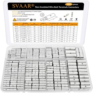 380PCS Non Insulated Butt Connectors Kit Butt Splice Connector Uninsulated Wi... - Picture 1 of 9