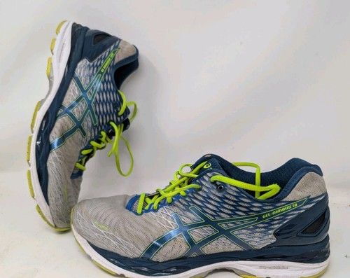 Scarpe Asics Uomo Taglia 12 Gel Nimbus 18 Grigio Blu Scarpe da Corsa Sneakers T600N