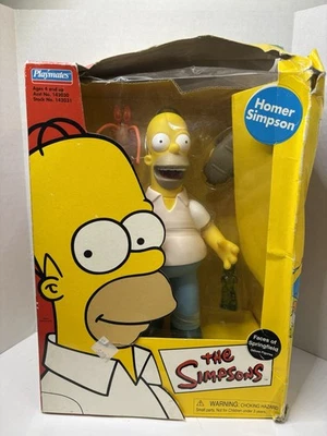 Playmates 2002 Simpsons Faces of Springfield Deluxe Homer Simpson 9" Damaged Box - Image 1 of 4
