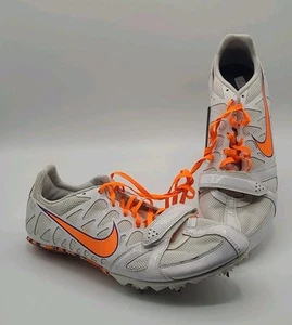 NIKE 10.5 Men's 456812-180 Sprint White w/ Orange & Purple Track Spikes Shoes - Picture 1 of 9