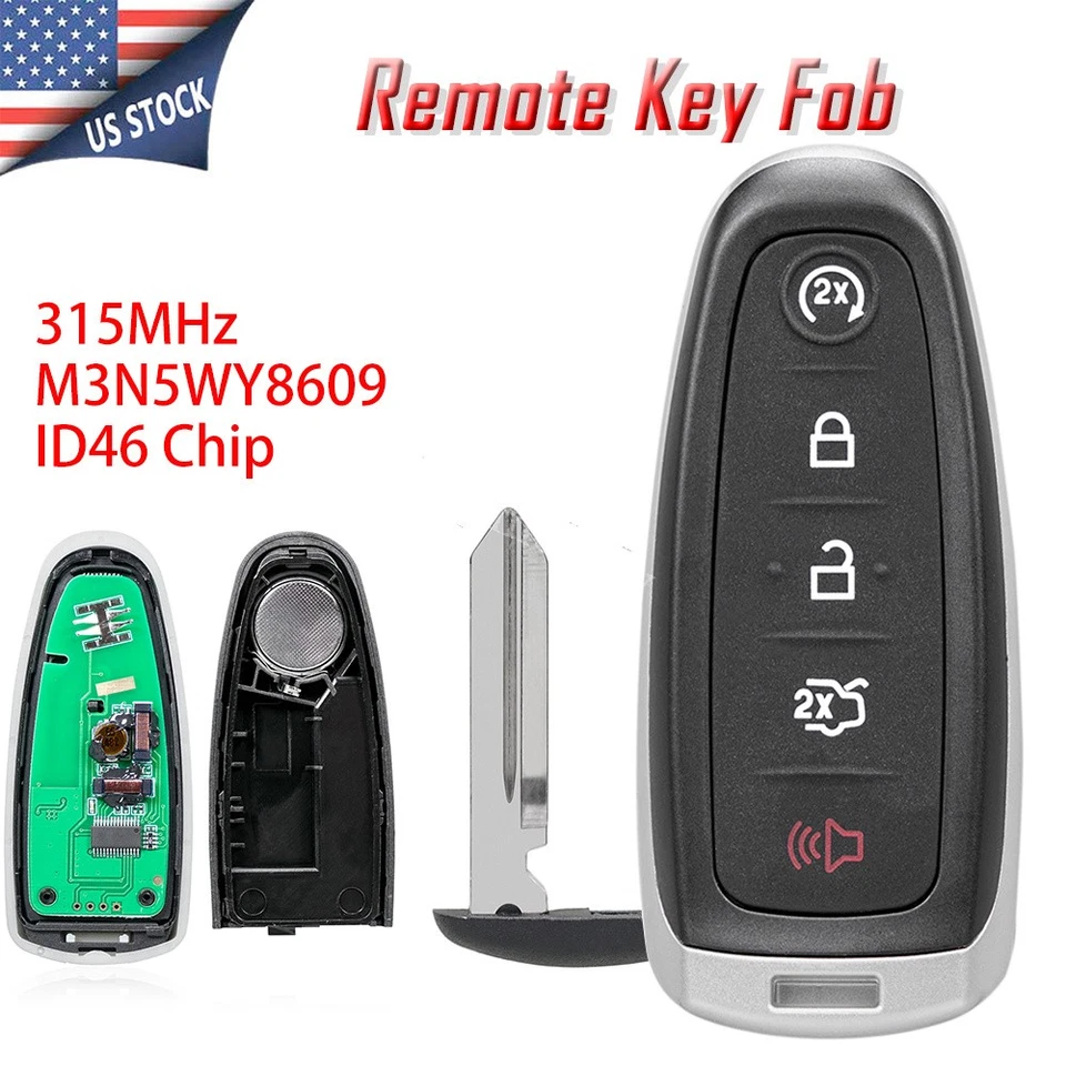 Para 2011 2012 2013 2014 2015 Ford Explorer Edge Smart Prox controle remoto chaveiro de carro 5B - Imagem 1 de 4