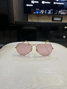 Vintage Ray Ban Bausch & Lomb BL USA Pink Changeable 58 Aviator Sunglasses Frame - Picture 1 of 14