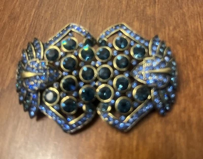 Auténtico Broche HEIDI DAUS Azul Duradero Glamour Azul y Cristal Transparente Foto 1 de 4