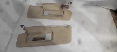 1999-2003 Lexus RX300 OEM Beige Driver & Passenger Pair Lighted Sun Visors Cloth - Image 1 of 4