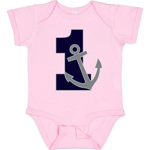 Inktastic First Birthday Nautical Anchor 1 Year Old Baby Bodysuit Sea Ocean Boys - Picture 1 of 9