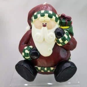 Babbo Natale seduto vintage con il suo sacchetto di giocattoli figura sculturale candela 5 pollici - Foto 1 di 17