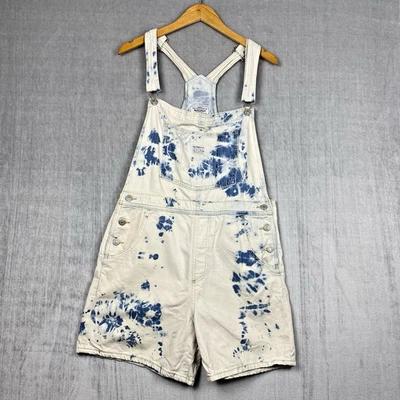 Levi Strauss Womens Shortalls Size L Acid Wash Denim Bib Overalls Streetwear - Image 1 of 4