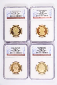 Set of 4 Presidential Proof Dollars Adams Madison Jefferson G.W. NGC PF70UCAM - Picture 1 of 10