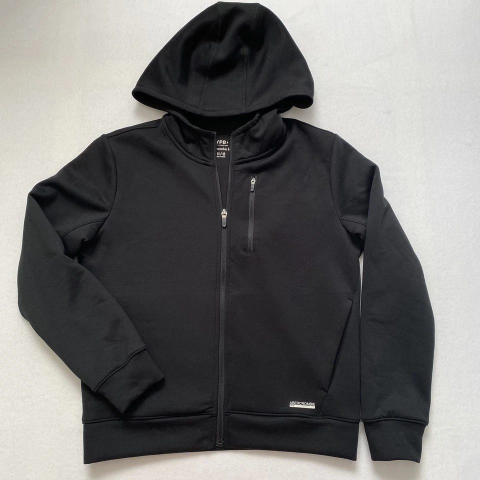 Abercrombie Niños YPB Chaqueta Con Capucha Atlética Negra Cremallera Talla 11/12 Ropa Exterior Foto 1 de 4
