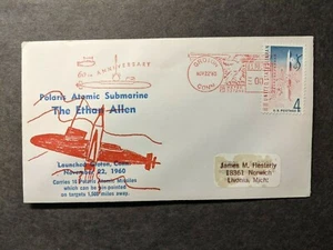 USS ETHAN ALLEN SSBN-608 Naval Cover 1960 SUBMARINE LAUNCH Cachet - Picture 1 of 2