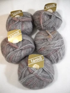 Hilo Lamil 5 Madejas Acrílico Mohair Color 32272 Gris Rosa Lote de 5 A - Imagen 1 de 5