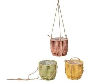 Korb Seil zum Aufhängen D 13 H 12 Blumenkomposition Frühling Ostern - Bild 1 von 4