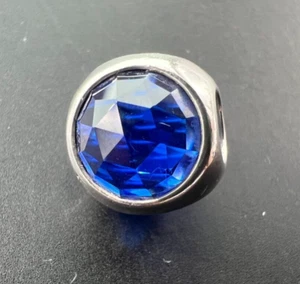 PANDORA 925 STERLING SILVER ROYAL BLUE RADIANT DROPLET CHARM BEAD 792095NAB - Picture 1 of 4