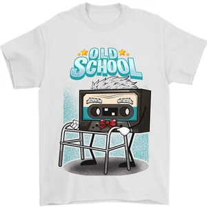 Old School 80s Music Cassette Retro 90s Hombre Camiseta 100% Algodón - Imagen 1 de 28