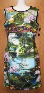 Womens Pretty Scenic Orient Cocoom Sleeveless Dress Size Large NWT NEW - Picture 1 of 2