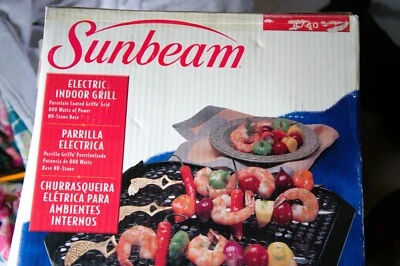Sunbeam electric indoor grill Vintage 1997 NEW-IN-BOX factory sealed - Image 1 of 3