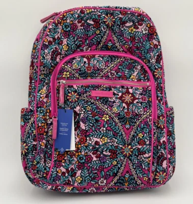 BRAND NEW!! Vera Bradley Iconic Campus Backpack - Kaleidoscope - Pink Floral Bag - Image 1 of 4